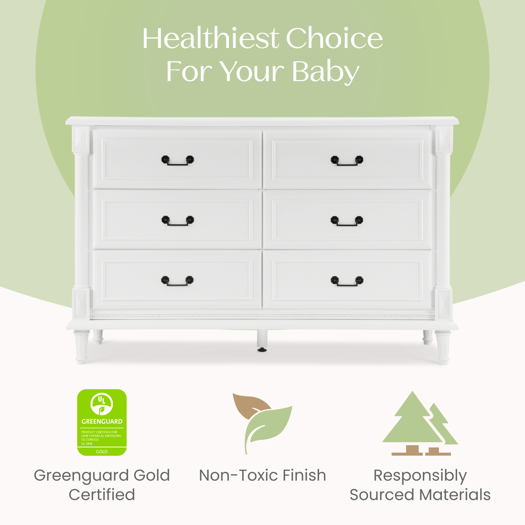 Juliette 6 Drawer Dresser with Changing Top and Interlocking